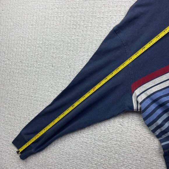 Nautica Blue Sail XL Mens Striped Long Sleeve Rugby Polo Shirt Color Block - Picture 8 of 12
